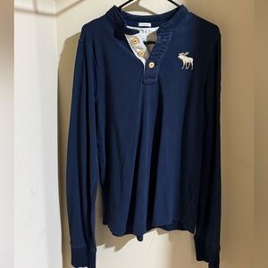 Abercrombie & Fitch Navy Henley Shirt